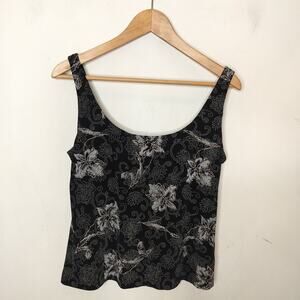 ALEX Evenings Floral‎ Shimmer Tank Top Party Cocktail